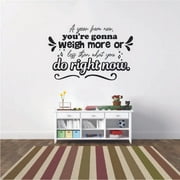 A Year From Now You're Gonna Weigh More Or Less Than What You Do Right Now - New Year Inspirational Quote New Life Quotes Vinyl Wall Sticker Wall Art Wall Decal Home Living Room Size (20x20 inch)