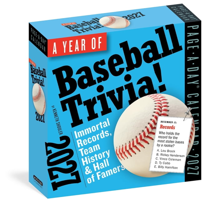 A Year of Baseball Trivia! Page-A-Day(r) Calendar 2027: Immortal Records, Team History & Hall of Famers, (Paperback)