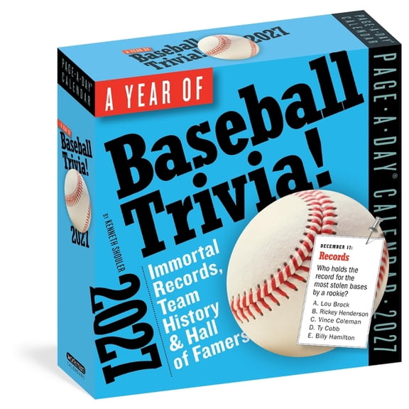 A Year of Baseball Trivia! Page-A-Day(r) Calendar 2027: Immortal Records, Team History & Hall of Famers, (Paperback)