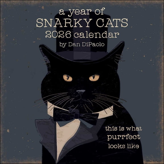 A Year of Snarky Cats 2026 Wall Calendar, (Paperback)