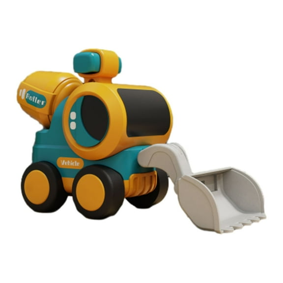 A Yellow Press And Go Toy Bulldozer For Kids 1-3 Year Old Inertia Engineering Vehicle