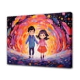 thumbnail image 1 of A Young Couple Holding Hands Walking Through A Vibrant And Colorful Tunnel Canvas Poster Bedroom Decor Sports Landscape Office Room Decor Gift,Frame-style,12x18inch(30x45cm), 1 of 8