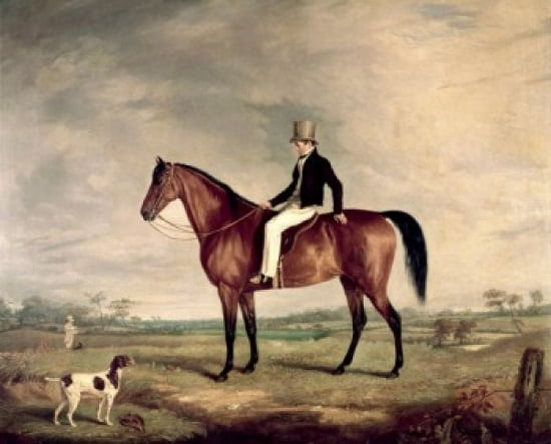 A Young Gentleman In A Grey Hat On A Bay Hunter Abraham Cooper (1787-1868 British) Canvas Art - Hunter Abraham Cooper (24 x 36)