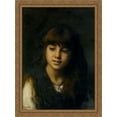 thumbnail image 1 of A Young Girl 28x38 Large Gold Ornate Wood Framed Canvas Art by Alexej Alexeivich Harlamoff, 1 of 2