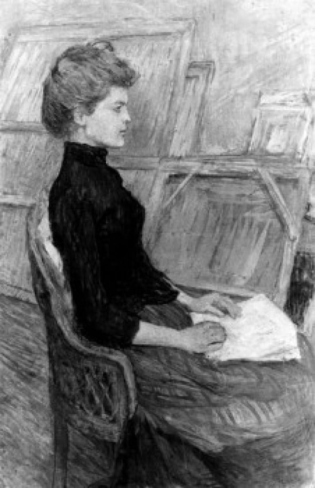 A Young Woman in a Studio by Henri de Toulouse-Lautrec 1864-1901 Canvas Art - Henri de Toulouse-Lautrec (18 x 24)