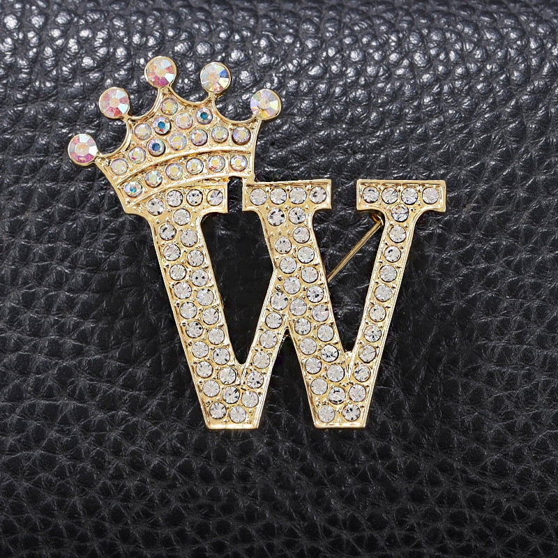 A-Z 26 Letters Rhinestone Brooch Pin - Sparkly Initial Jewelry Gift For Women - View #4