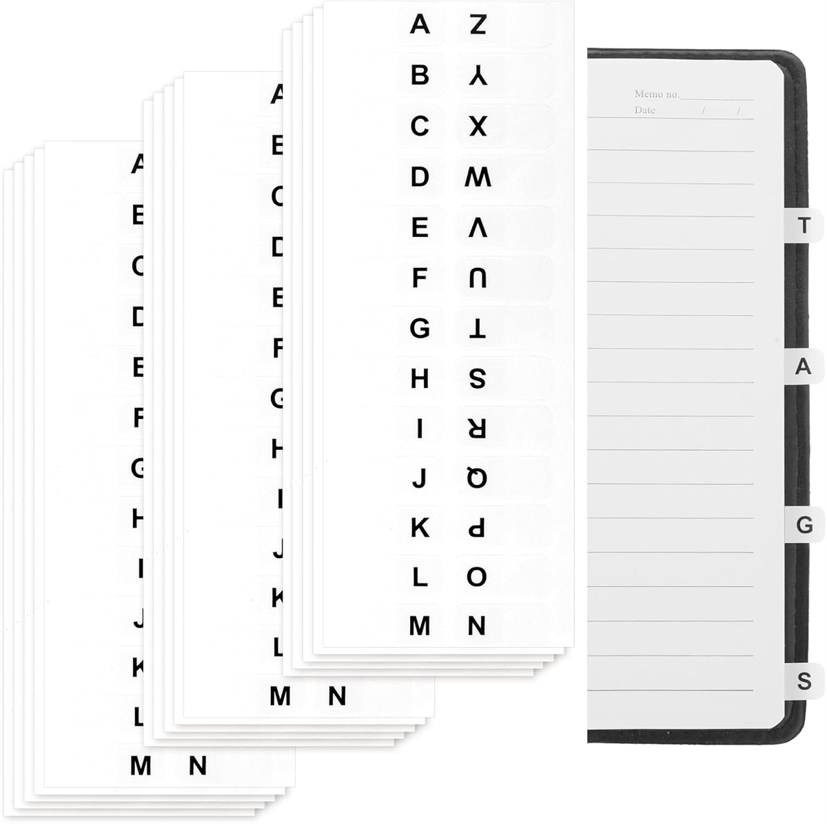 A To Z 26 Letters Index Labels 8 Sheets White Self Adhesive Labels 