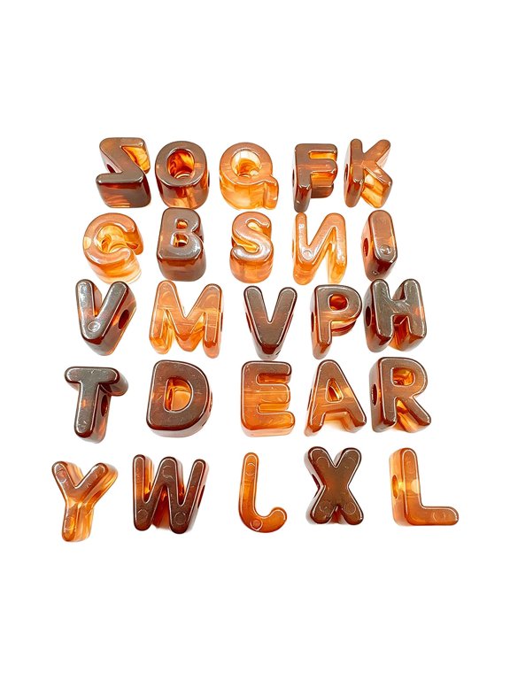 A-Z Acrylic Letter Beads, Large Chunky Alphabet Beads for Paracord Keychain