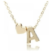 A-Z Alphabet Necklace Tiny Heart Initial Gold Necklace for Women Girls Kids Personalized Jewelry 26 Letter chain
