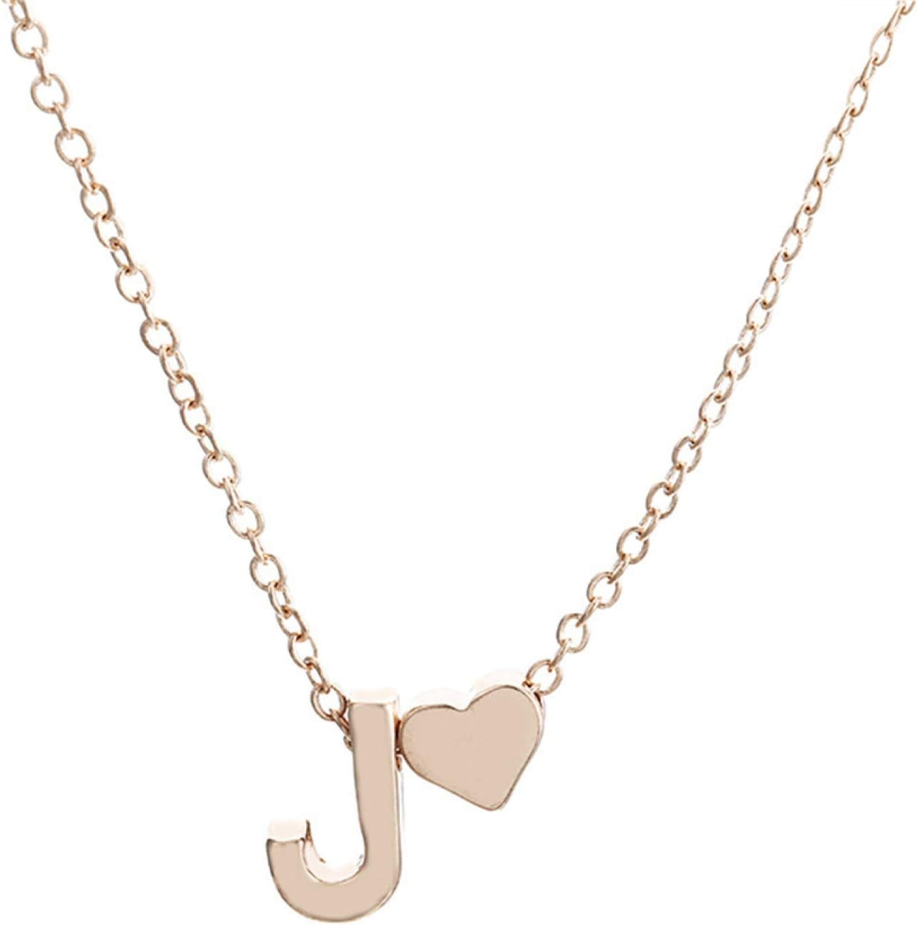 A-Z Alphabet Necklace Tiny Heart Initial Gold Necklace for Women