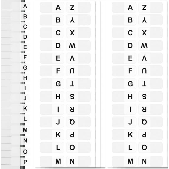 A-Z Alphabet Sticker for Files,Bexikou 208 Pcs Alphabet Index Note Tabs,Self Adhesive Page Tabs Alphabetical Tabs Indexes for Books, Dictionary, Notes, File (8 Sheets)