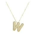 thumbnail image 1 of A Z Bubble Letter Necklace Gold Balloon Initial Necklaces Rhinestone Letter Pendant Necklaces For Women Trendy, 1 of 4