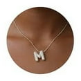 AZ Bubble Letter Necklace Gold Balloon Initial Necklaces Rhinestone