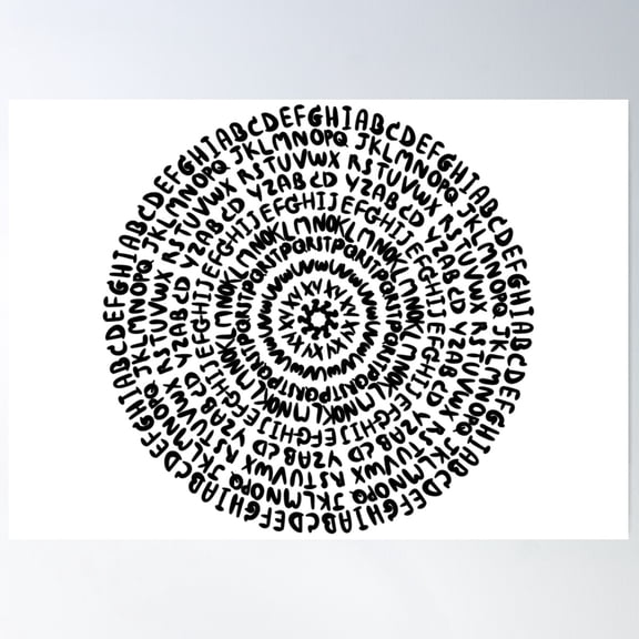 A-Z Hand Drawn Alphabet Poster Wall Art, Modern Wall Decor For Living Room Bedroom, 8x12 UNFRAMED