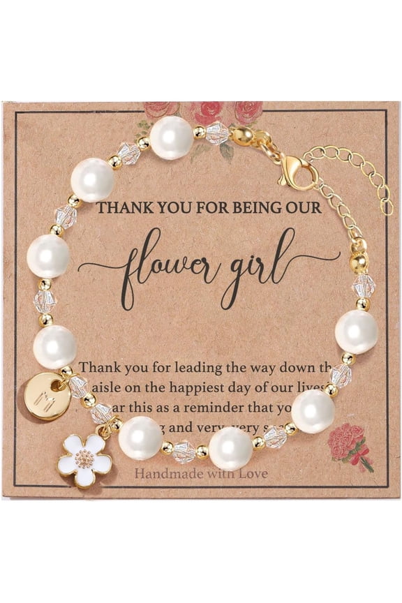 A-Z Letter Custom Shell Pearl Bracelet - Women's Elegant Wedding Jewelry Bridesmaid Bridal Gift Proposal Gift