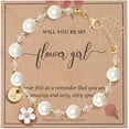 thumbnail image 1 of A-Z Letter Custom Shell Pearl Bracelet - Women's Elegant Wedding Jewelry Bridesmaid Bridal Gift Proposal Gift, 1 of 6