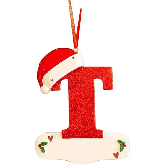 A-Z Letter Ornaments for Christmas Tree Christmas Ornament DIY Your Name 3D Resin Xmas Hanging Pendant Original Gifts for Family Friends