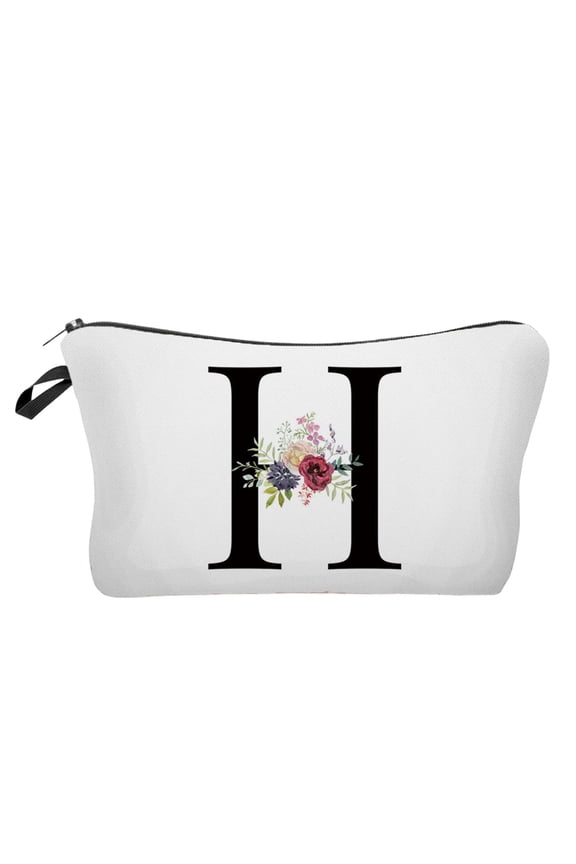 A-Z Personalized Makeup Bag, Bride Bridesmaid Cosmetic Bag,Gifts for Best Friend, Valentines Mothers Day Christmas Graduation Gifts, H