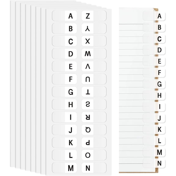 A-Z Sticky Alphabet Tabs Self-Adhesive Letter Index Tabs for Notebook, Textbook, Dictionary, and Filing (208 Pcs)