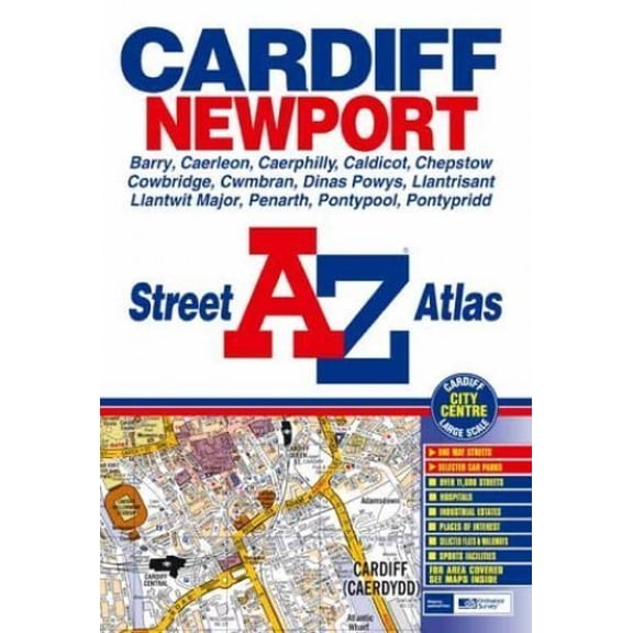 Pre-Owned A-Z Street Atlas of Cardiff and Newport Street Maps Atlases Paperback Geographers A-Z Map Company
