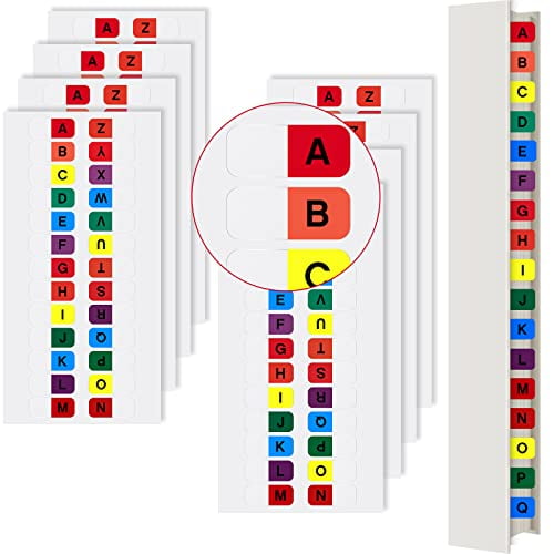 AZ Tab Dividers for 3 Ring Binders Multicolor Tabs Alphabet Tabs