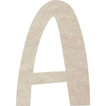 A-Z Wooden MDF Letter, Unfinished 7'' Tall Icebold A, Kid's Craft