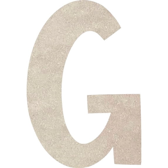 A-Z Wooden MDF Letter, Unfinished 7'' Tall Icebold G, Kid's Craft