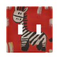 A Zebra on A Red Background Decorative Light Switch Plates Switch Cover