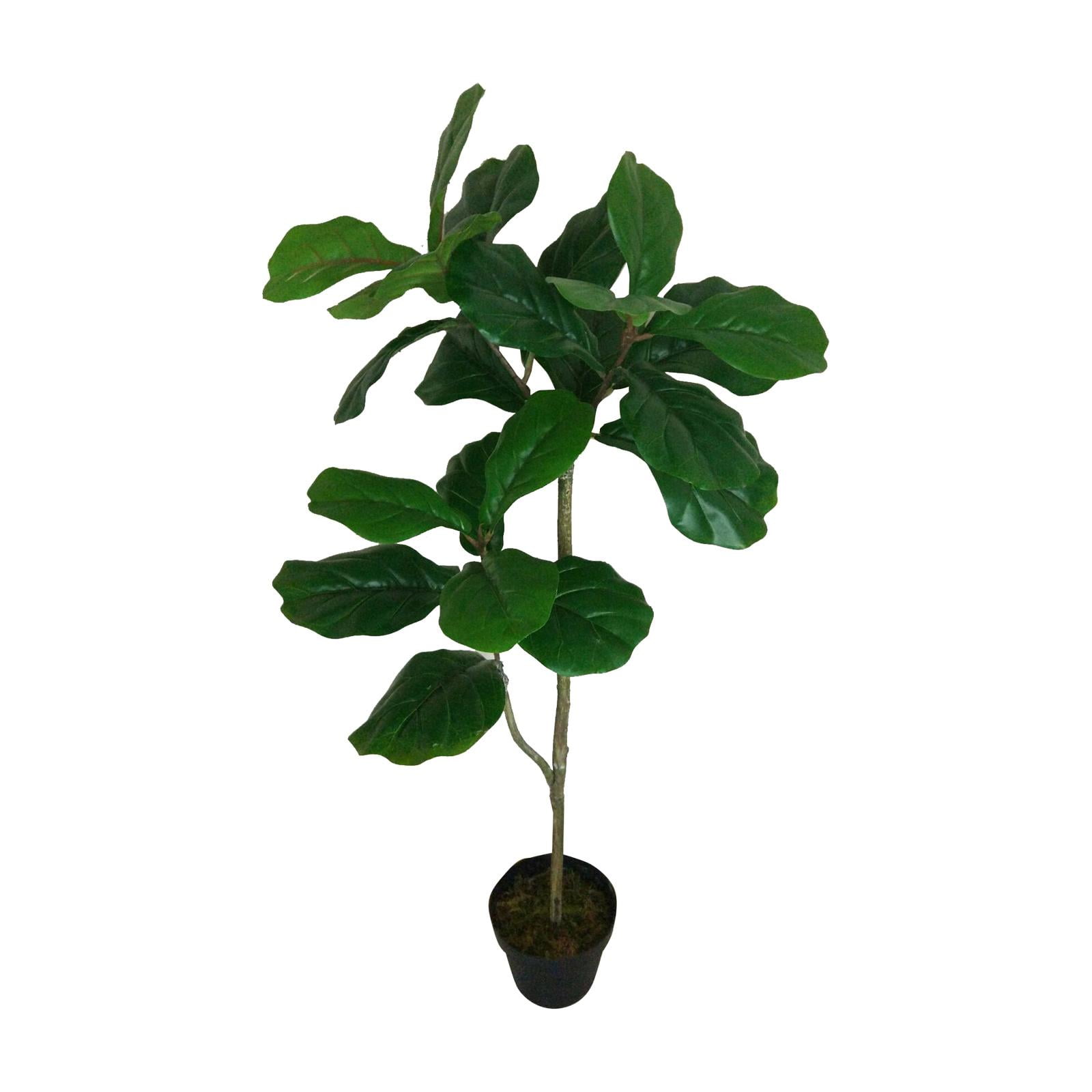 43" Green Artificial Fiddle Leaf Tree in Black Pot