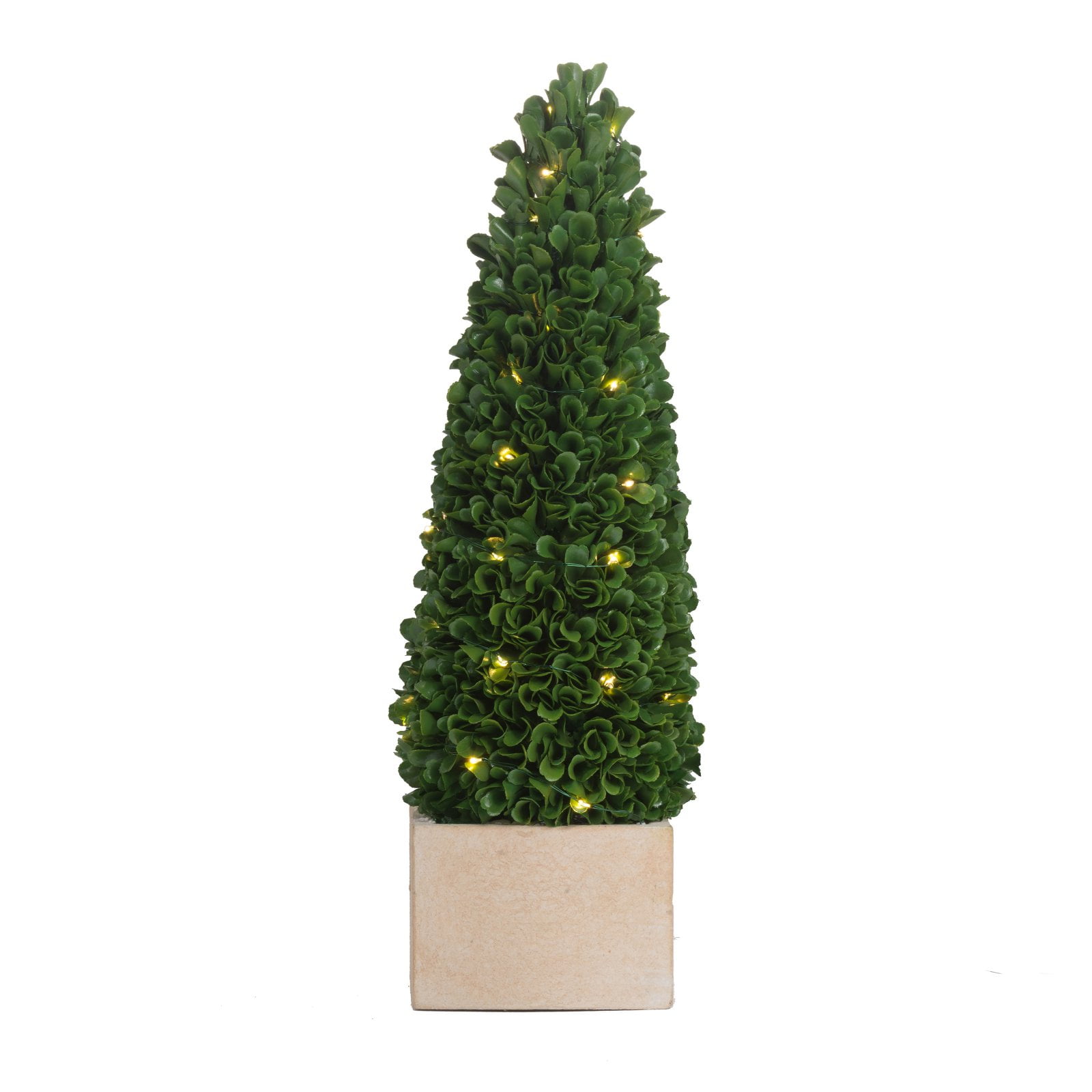 Luminous Green Boxwood 15.5'' Plastic Topiary in Terracotta Pot
