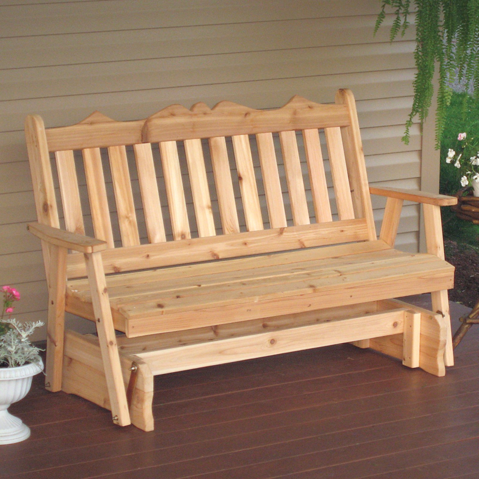A &amp; L Furniture Western Red Cedar Royal English Outdoor Loveseat Glider - image 1 of 7