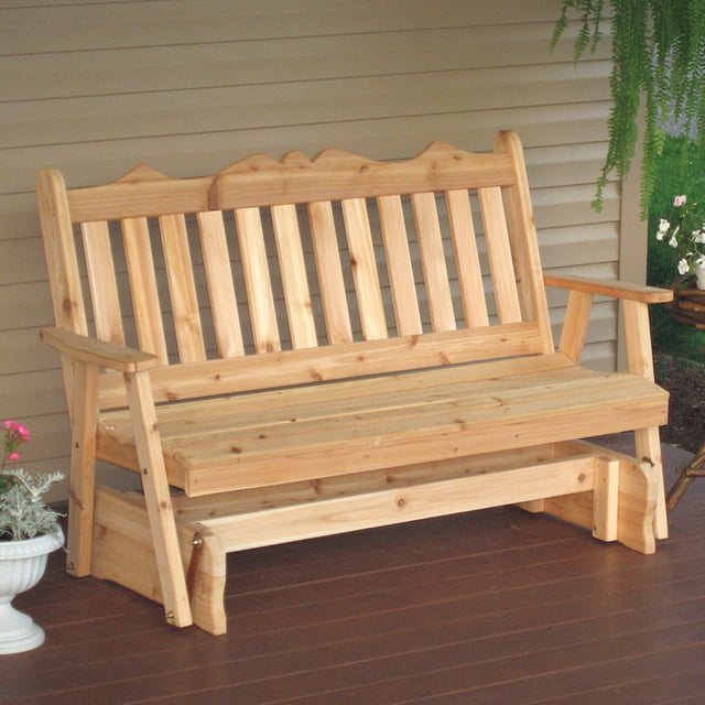 A &amp; L Furniture Western Red Cedar Royal English Outdoor Loveseat Glider
