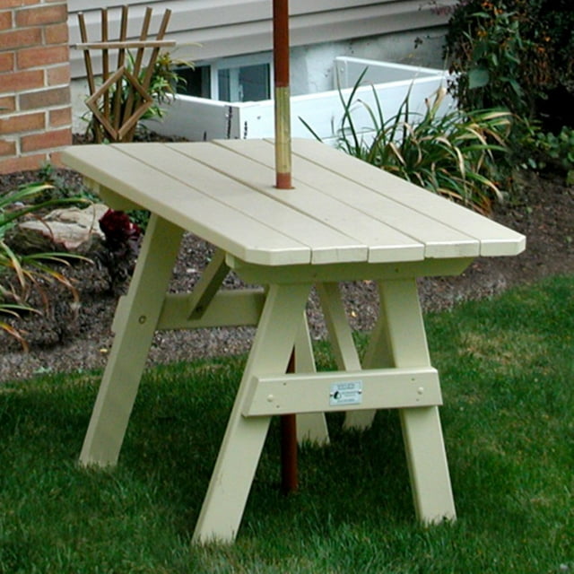 A &amp; L Furniture Yellow Pine Traditional Picnic Table
