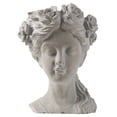 thumbnail image 1 of A and B Home 15.4" H Gray Cement Indoor Outdoor Rose Wreath Lady Head Planter, Home Décor, Garden Accent Sculpture, 1 of 5
