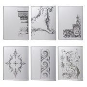 A and B Home A&B Home Black 20-inch Antique Mirror Glass with Designs Set of 6