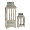 thumbnail image 1 of A&B Home Evelyn Enclosed Lantern Set with Handle & Drawers, Set of 2, Silver, 1 of 9