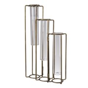 A and B Home A&B Home Goldtone Metal and Glass Vase