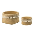 thumbnail image 1 of A and B Home A&B Home Natural Woven Planters with Mini White Tassel (Set of 2), 1 of 4