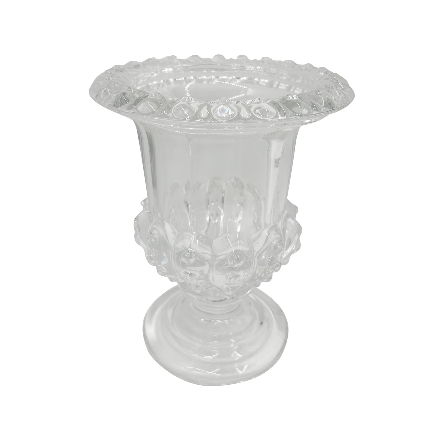 Large Clear Crystal Trumpet Urn Vase