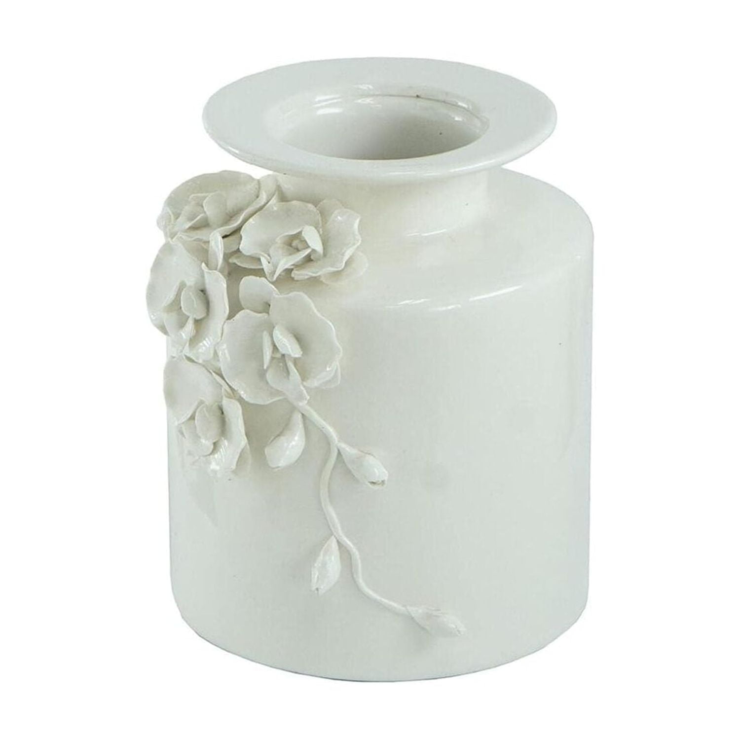 A and B Home A&B Home Seaford 9-inch Gloss White Floral Pot Vase