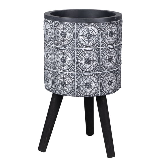 A and B Home A&B Home Small Blue and White Spanish Tile Planter