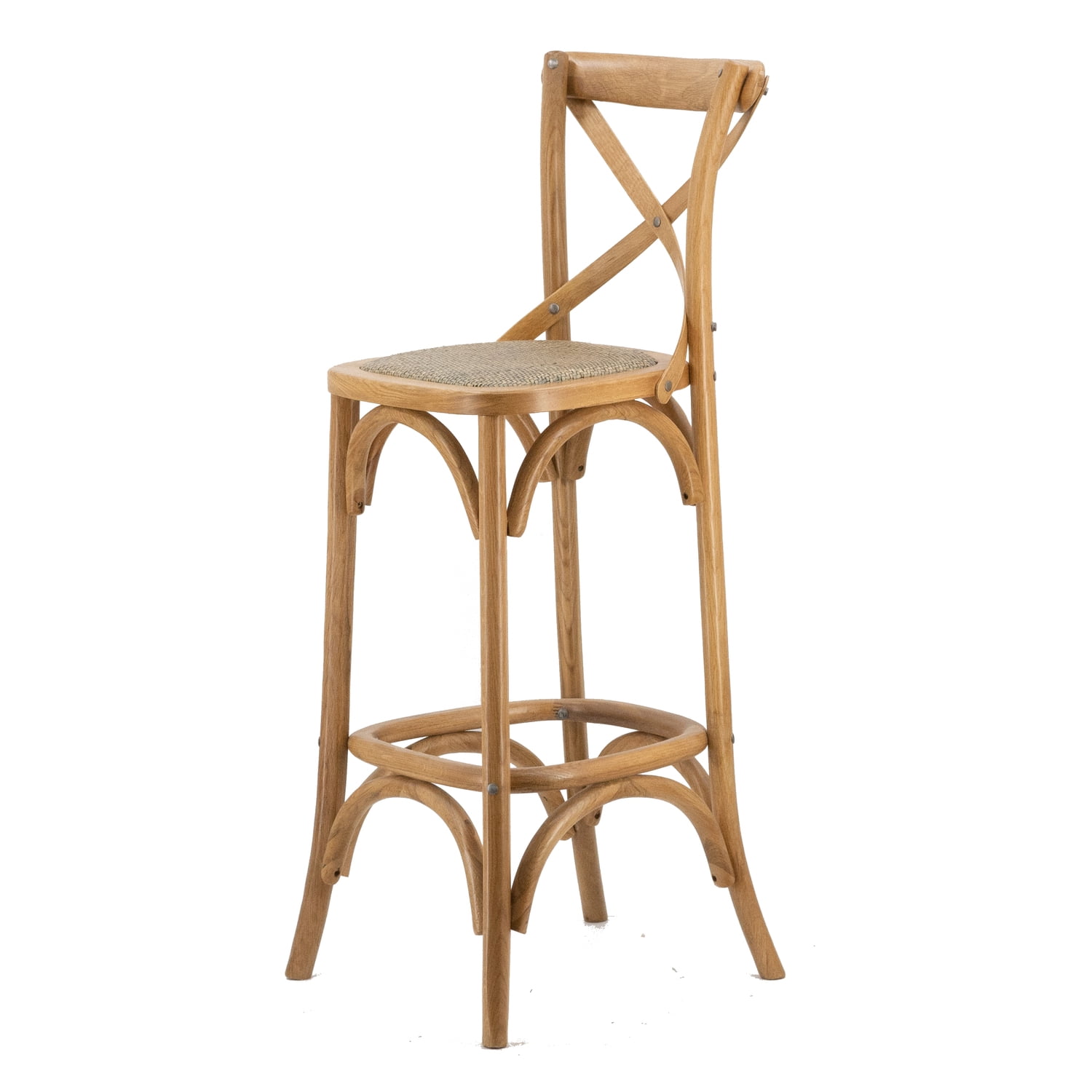 A and B Home Natural Wood Bar Chair