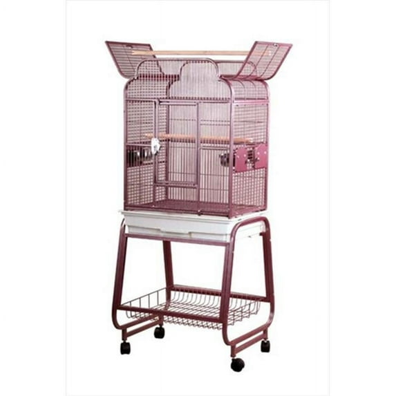 A and E Cage Co. 22"x17" Open Victorian Top - Burgundy