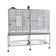A and E Cage Co. Double Flight Cage-PureWhite