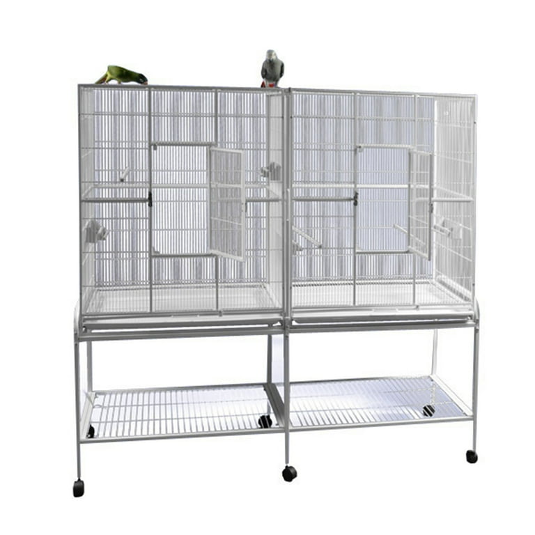 A and E Cage Co. Double Flight Cage-PureWhite - Walmart.com