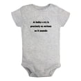 thumbnail image 1 of A baby's cry is precisely as serious as it sounds Funny Rompers Newborn Baby Bodysuits Infant Jumpsuits Kids Cotton Graphic One-Piece Outfits, 1 of 5