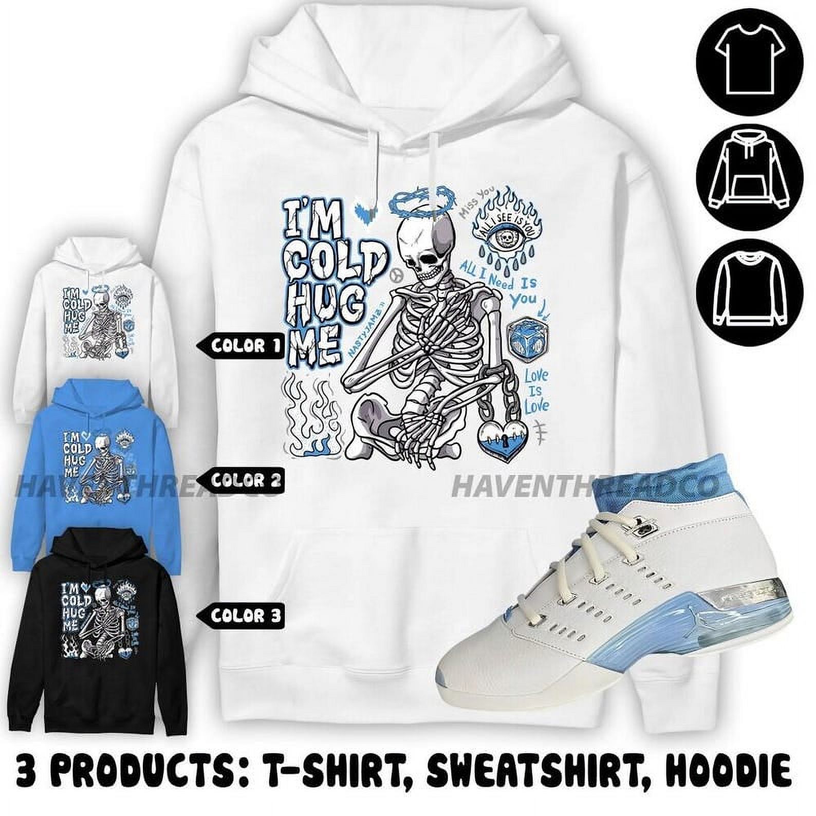 A bargain for you, AJ 17 Carolina Blue Univercitii Hoodie, Im Cold Hug