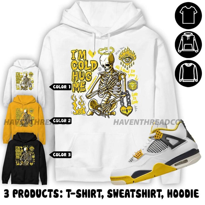 A bargain for you, AJ 4 Vivid Sulfur Hoodie, Im Cold Hug Me, Shirt In