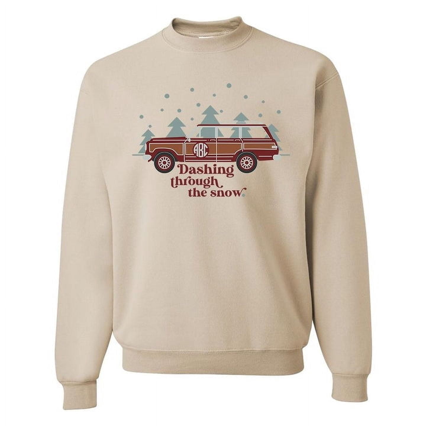 A bargain for you, Monogrammed 'Dashing Through The Snow' Crewneck