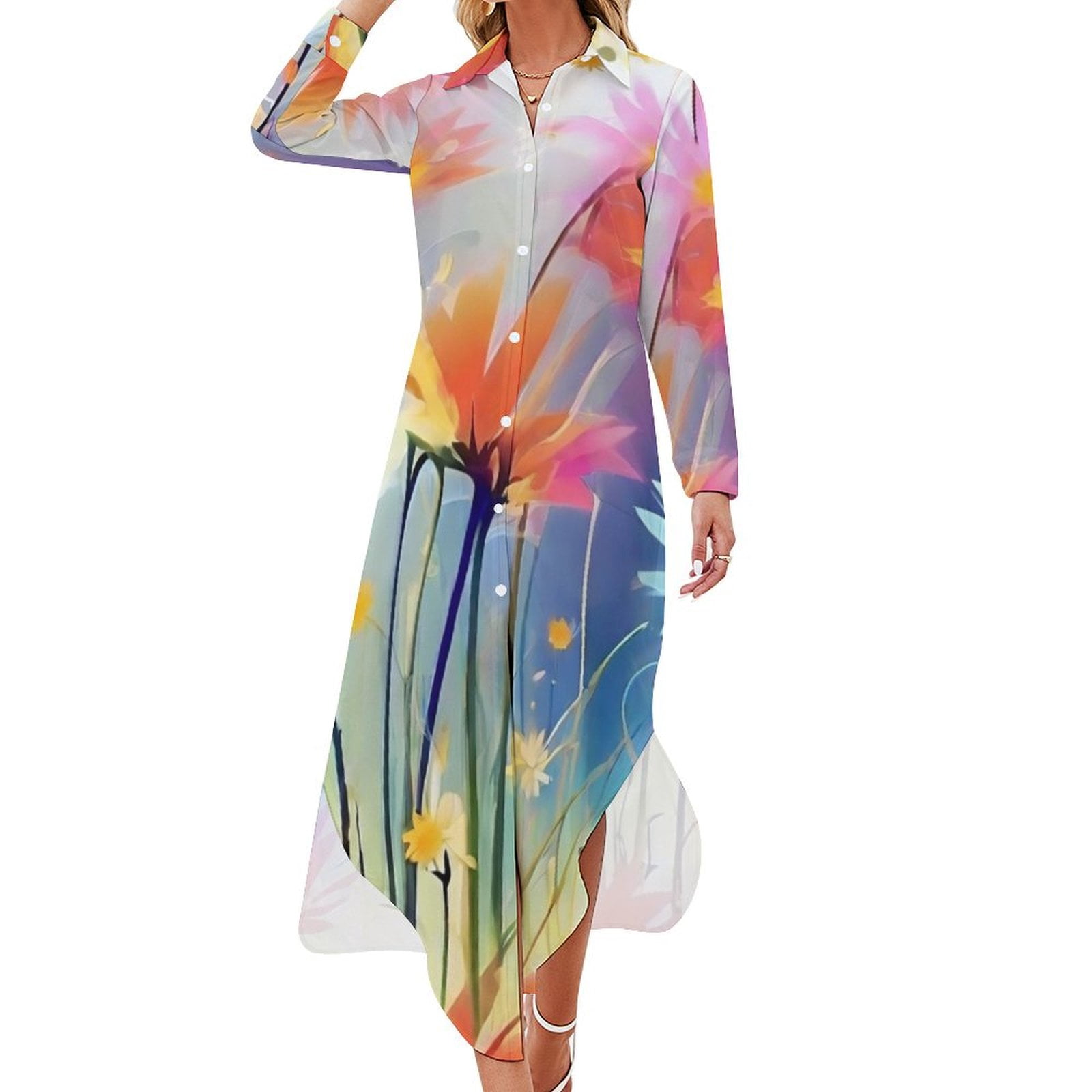 A beautiful flowers blooming abstract bright colour pattern Long